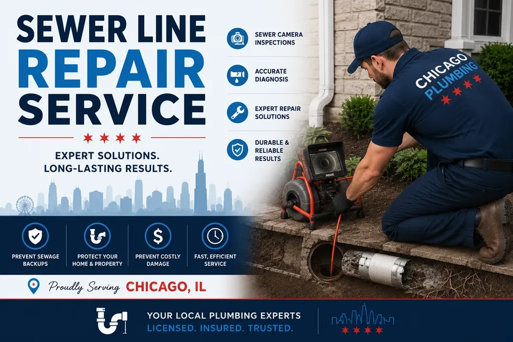 a Chicagoland plumber on a sewer line repair service in Chicago IL
