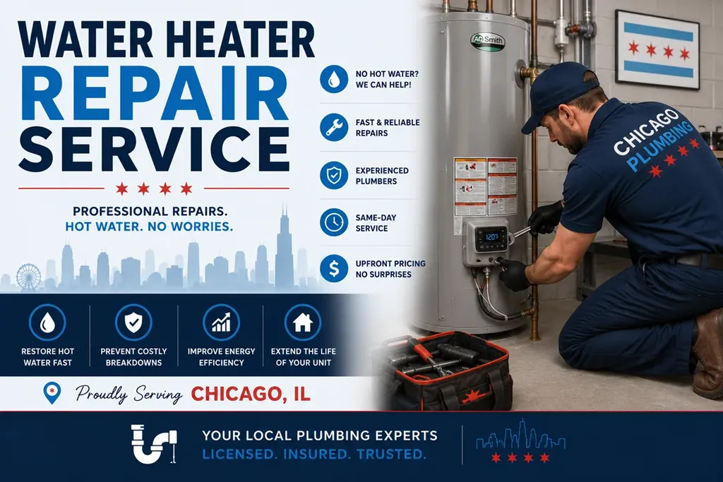 a Chicagoland plumber on a water heater repair service in Chicago IL